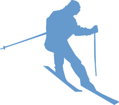 A Silhouette Of A Man Skiing