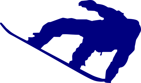 A Blue Silhouette Of A Snowboarder