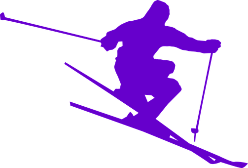 A Silhouette Of A Person Skiing