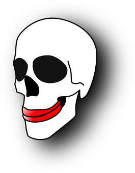 A Skull With A Red Tongue