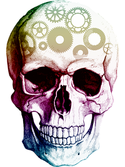 A Skull With Gears On It