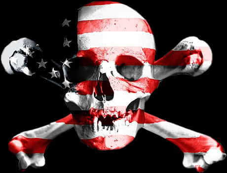 A Skull With Crossed Bones And A Flag