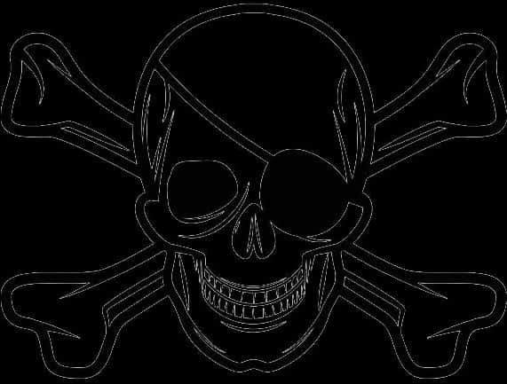 A Skull With Crossbones On A Black Background