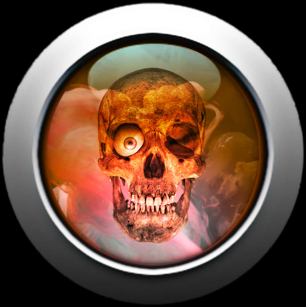 #skull #button #glass #round 3d - Skull, Hd Png Download