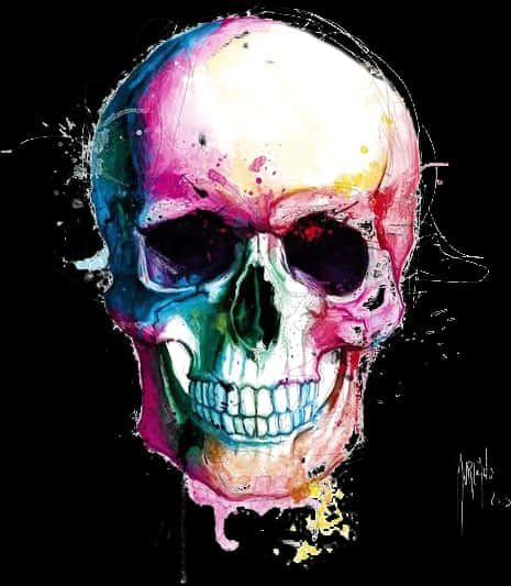 Skull Calavera Drawing Color Painting - Patrice Murciano Skull