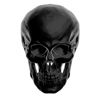 A Black Skull With A Black Background
