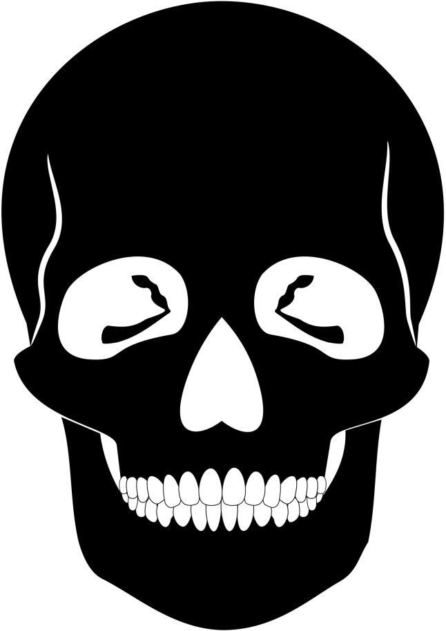 A Black And White Drawing Of A Skull