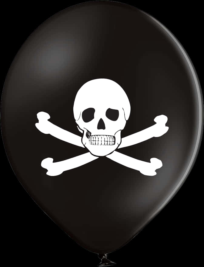 A Black Balloon With A Skull And Crossbones