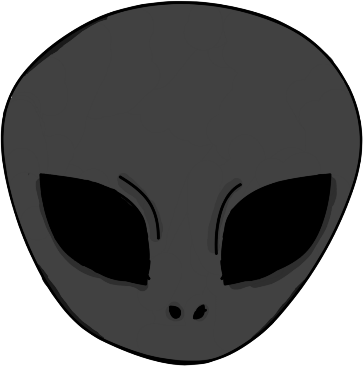 A Grey Alien Face With Large Eyes
