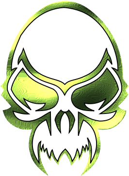 A Green And White Skull