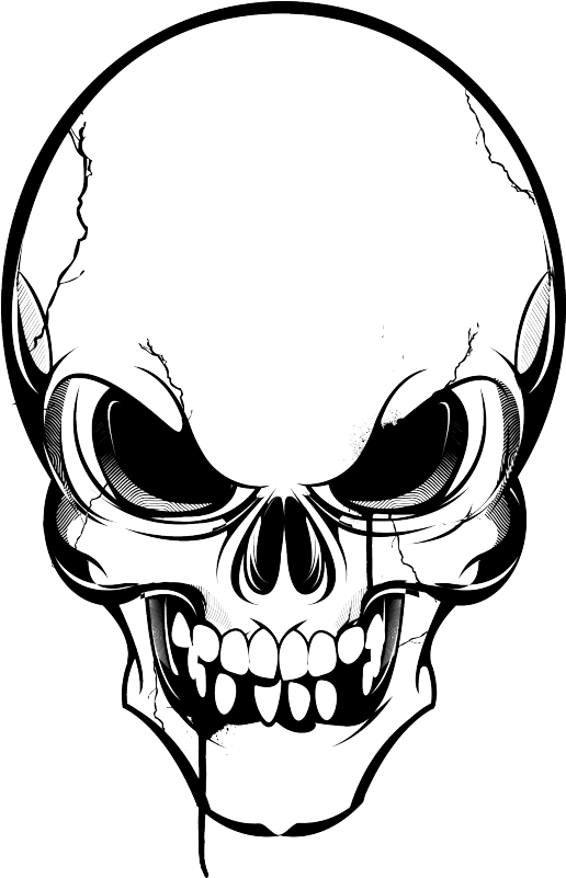 A Black Skull With Teeth