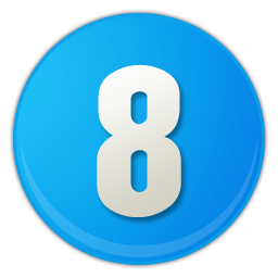 A Blue Circle With A White Number On It