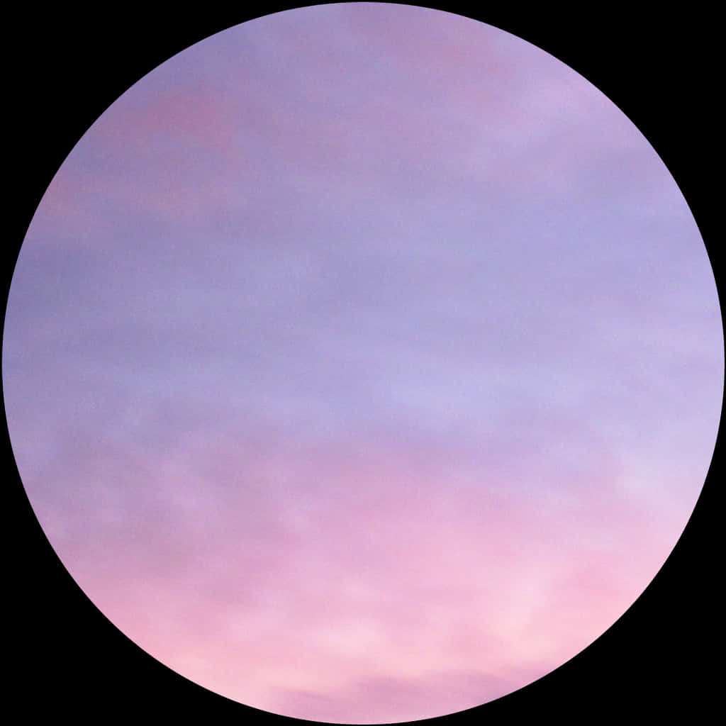 A Circle With Pink And Blue Clouds