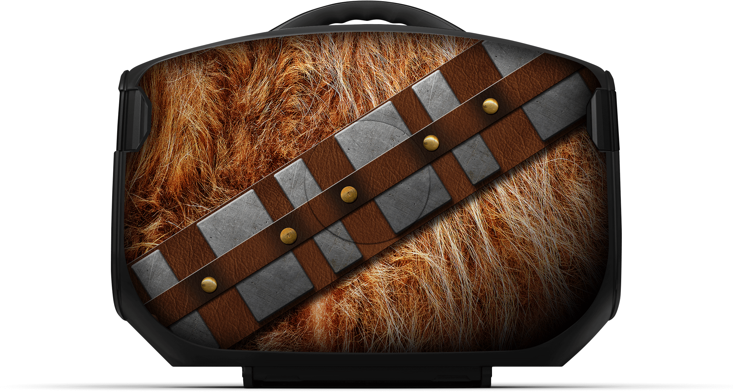 A Brown And Silver Belt With Metal Rivets On A Brown Fur Surface