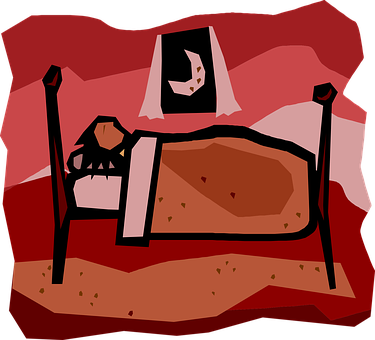 A Cartoon Of A Man Sleeping In A Bed