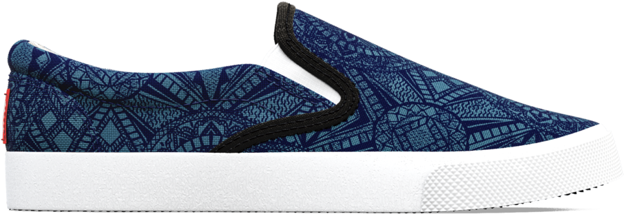 A Blue And White Slip On Shoe