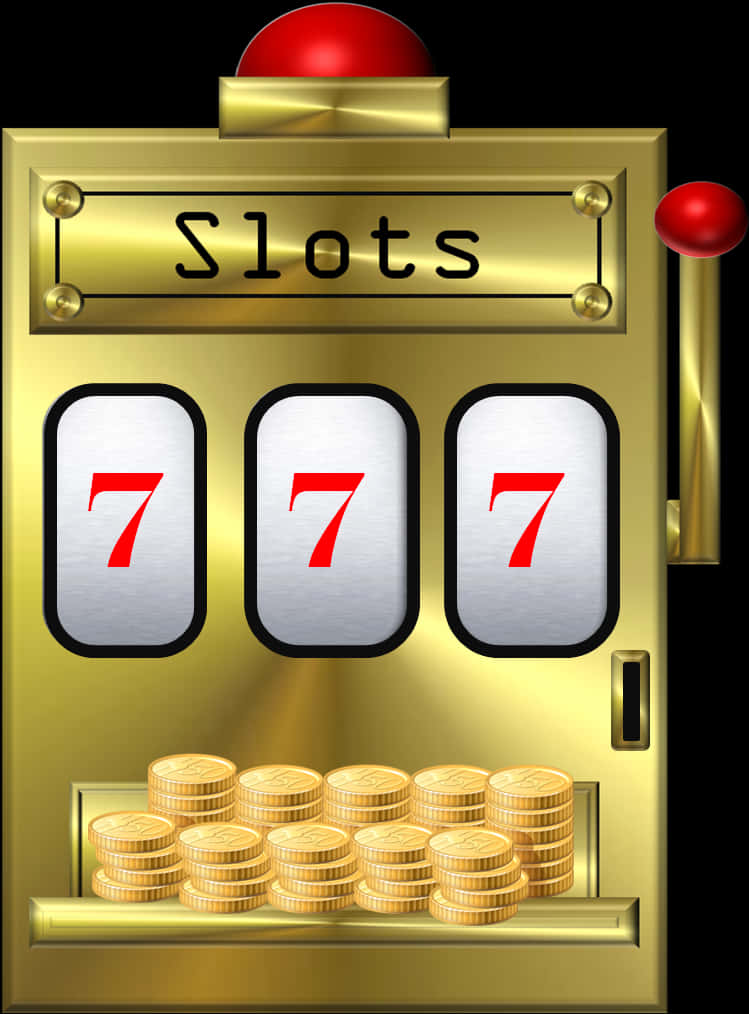 A Gold Slot Machine With A Red Ball And A Red Ball