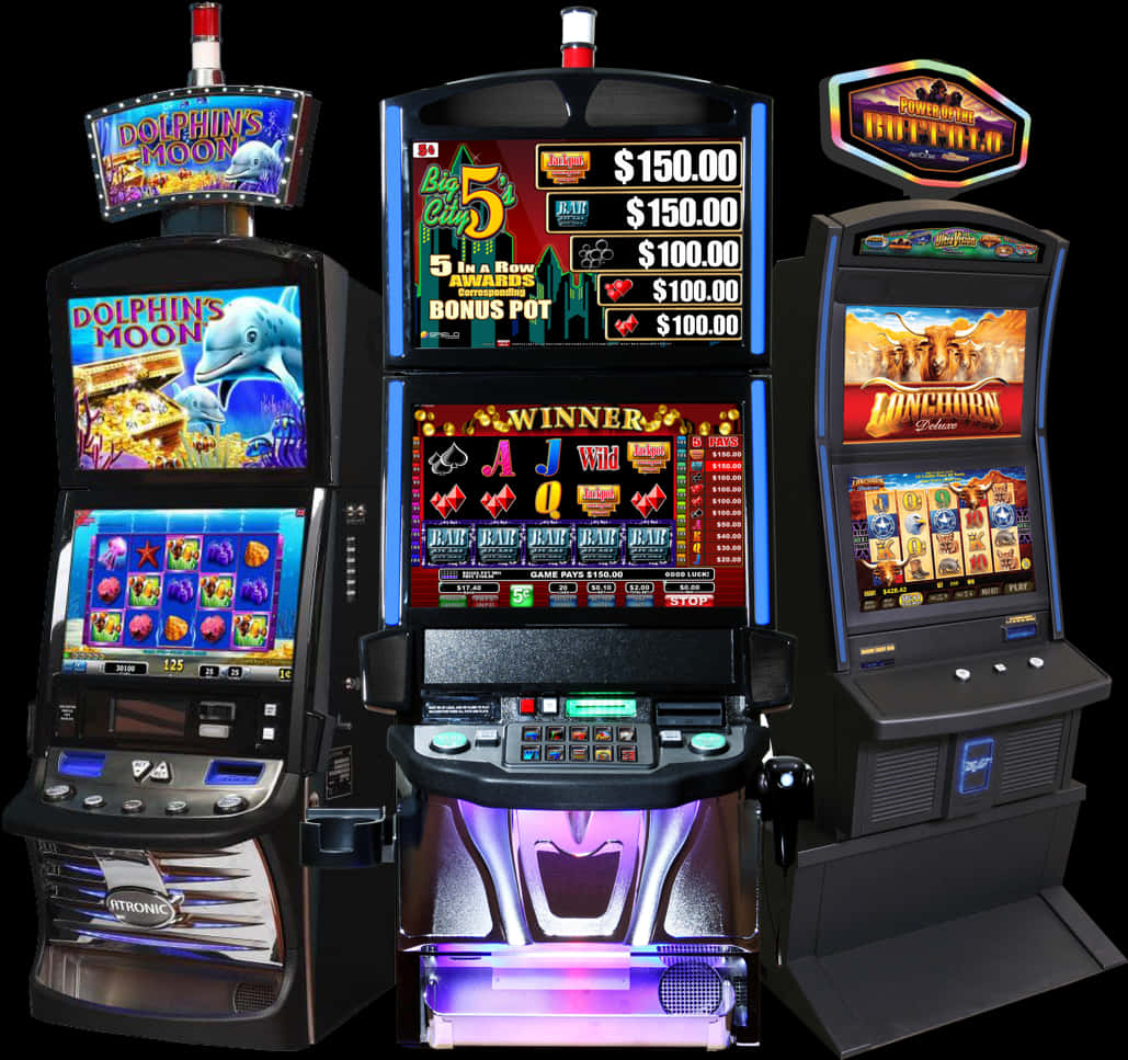 A Group Of Slot Machines
