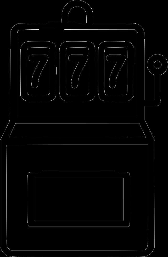 A Black And White Outline Of A Slot Machine