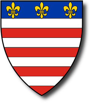 A Red White And Blue Striped Shield