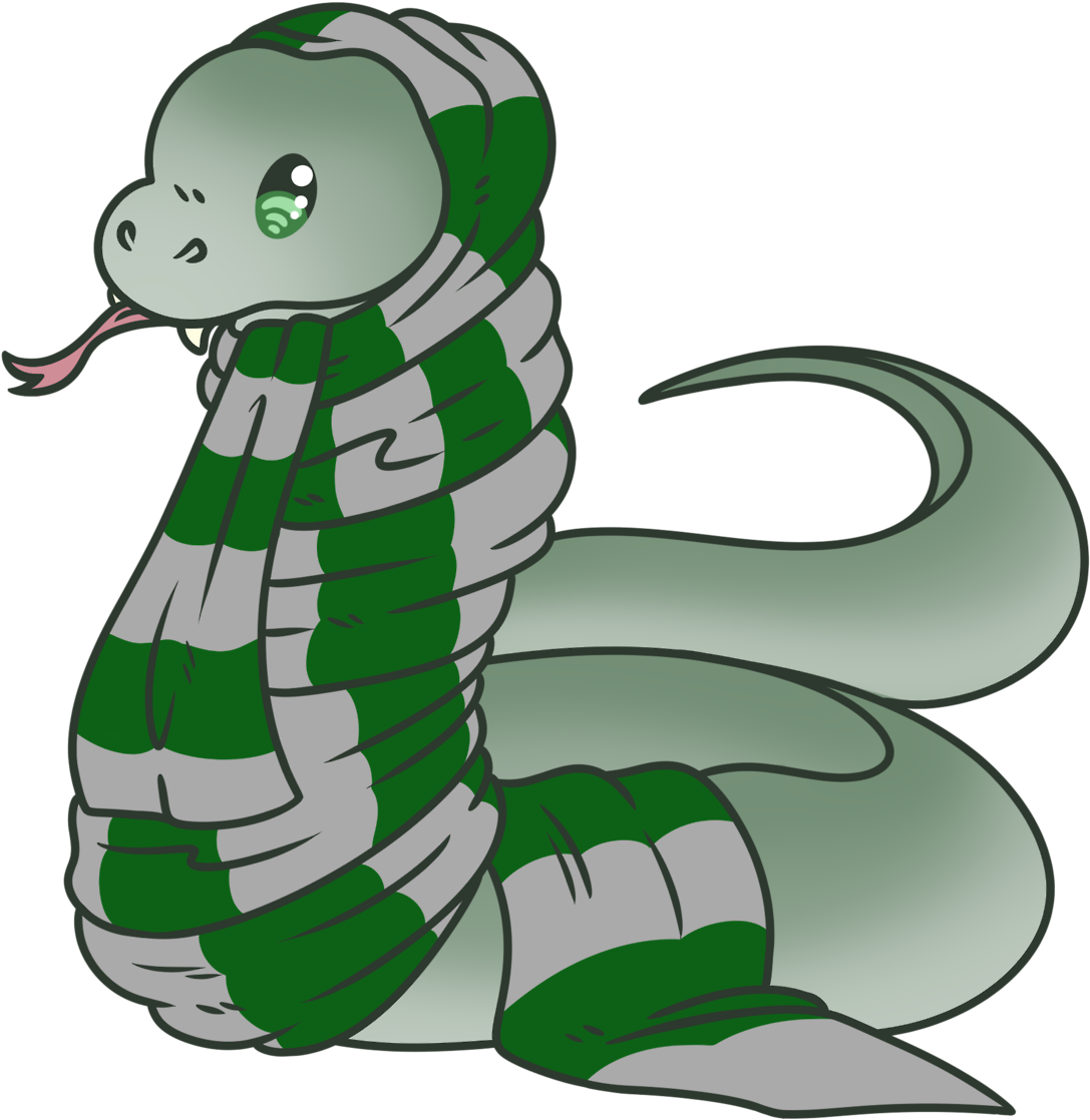 A Cartoon Snake Wrapped In A Scarf