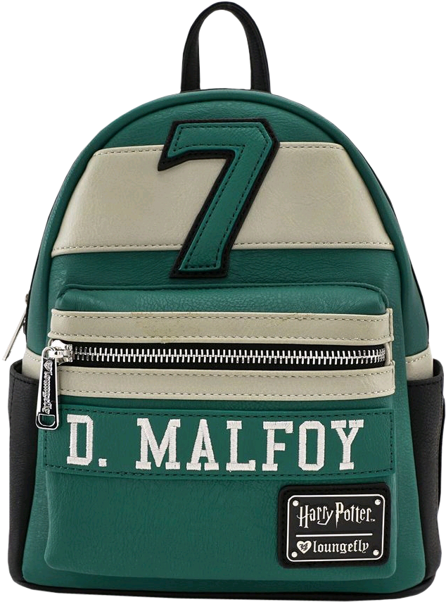 A Green And White Backpack With A Number On It