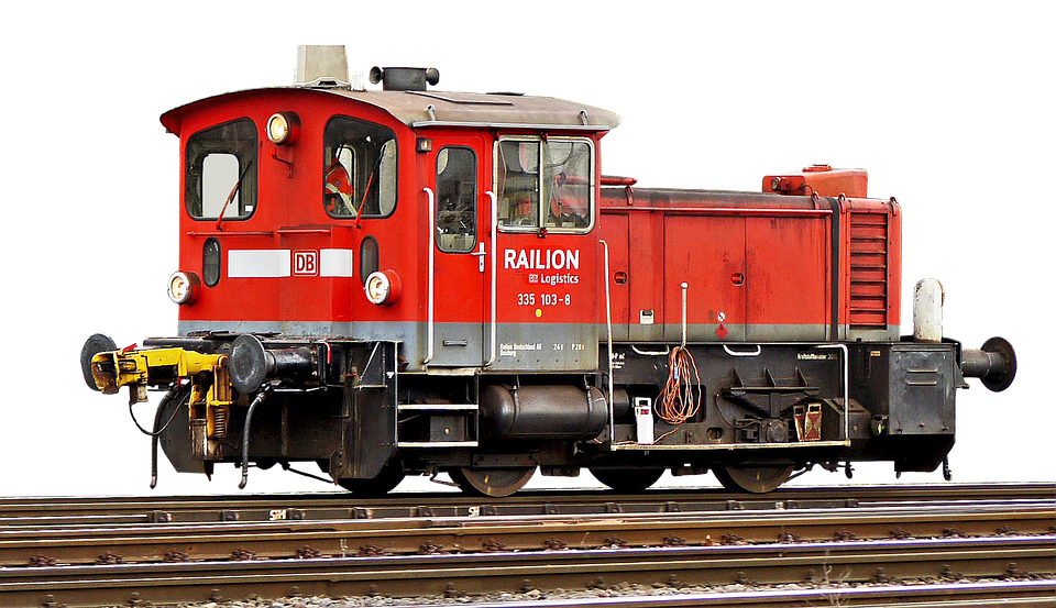 A Red Train On Tracks