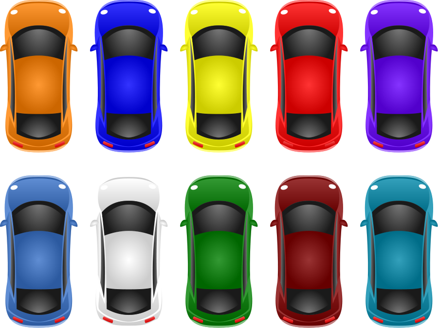 A Group Of Cars In Different Colors