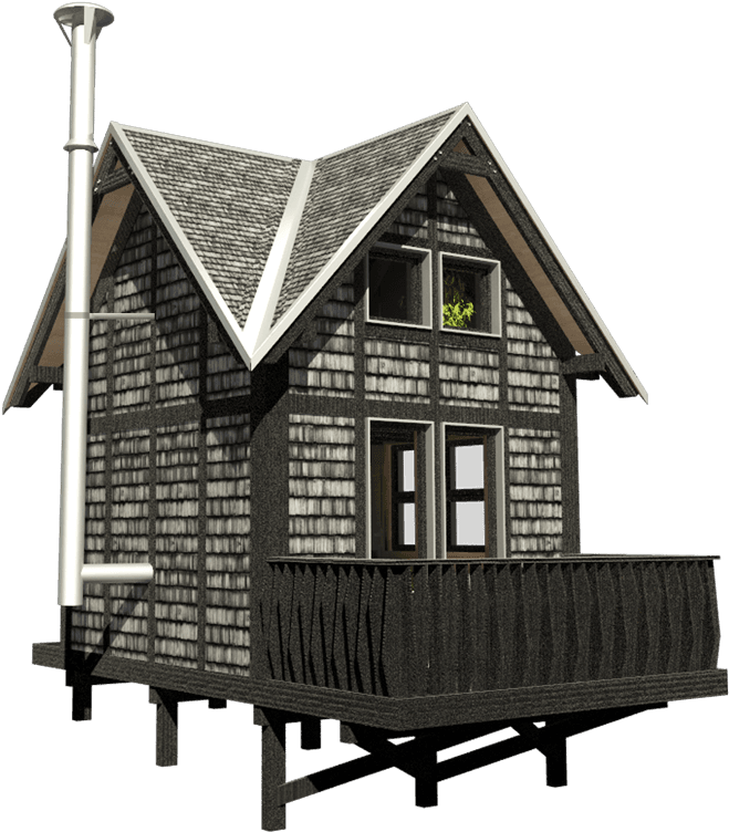 Small Cottage Plans With Loft And Porch - House, Hd Png Download