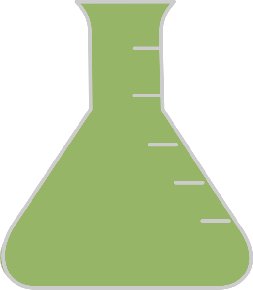 A Green Beaker With A White Line