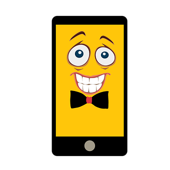 A Yellow Rectangular Object With A Cartoon Face And A Bow Tie