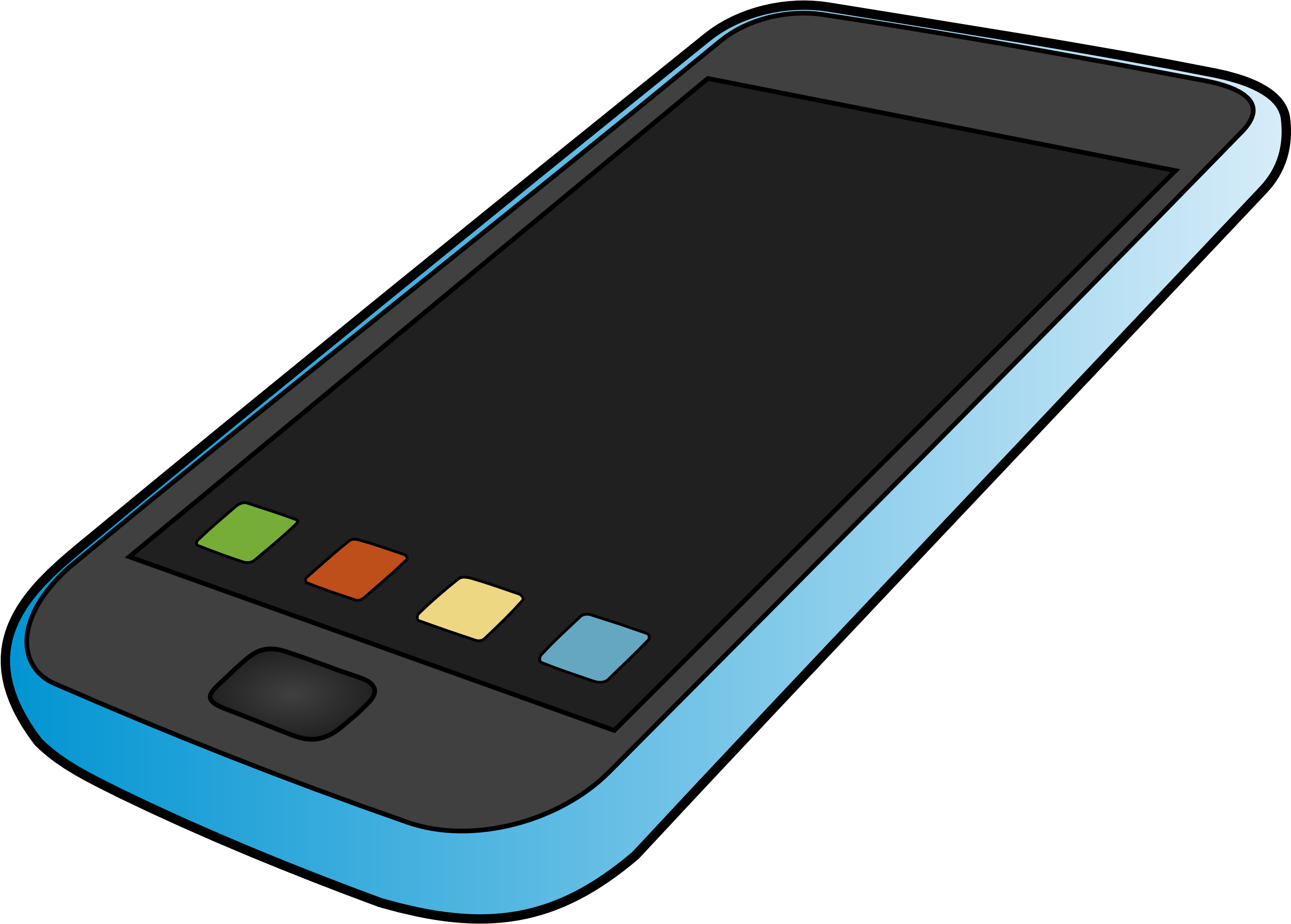 A Blue And Black Cell Phone