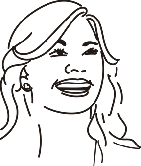 Drawing Of Woman With Smile