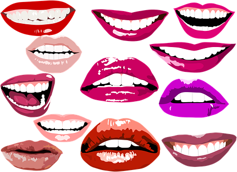 A Collage Of Different Colored Lips