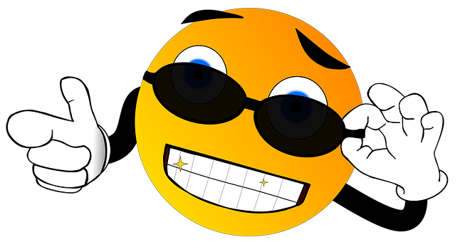 A Cartoon Of A Yellow Face With Sunglasses