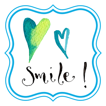 A Blue And Green Heart And A White Border With Black Text