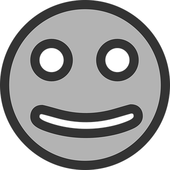 A Grey Smiley Face With Black Background