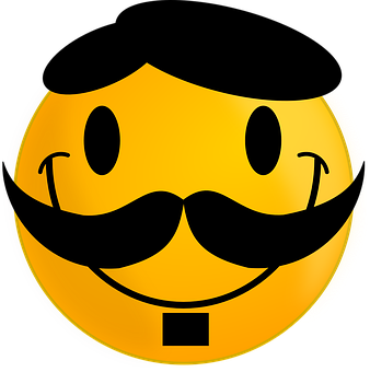 A Yellow Smiley Face With A Mustache