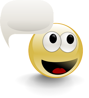 A Yellow Smiley Face With A White Speech Bubble
