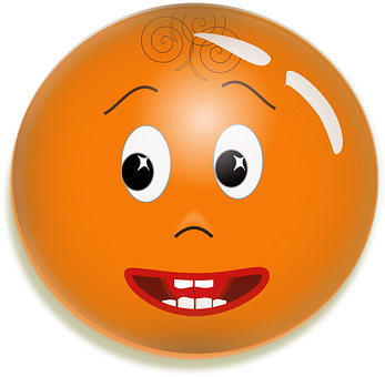 A Cartoon Face On A Ball