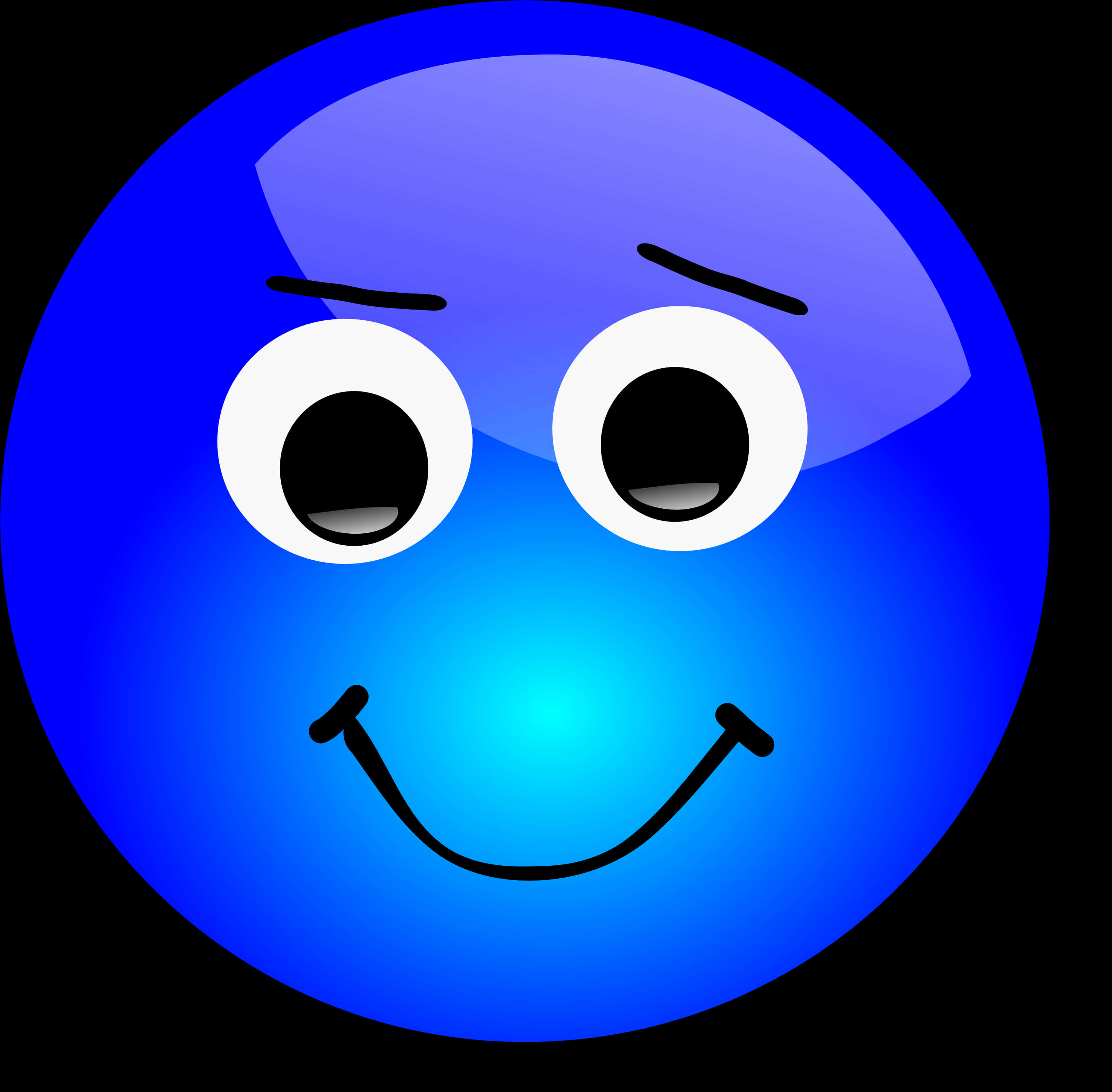 A Blue Smiley Face With Black Background