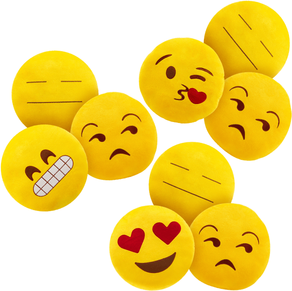 A Group Of Yellow Emojis With Different Facial Expressions