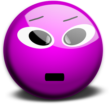 A Purple Face With Black Eyes