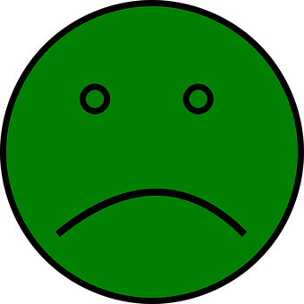 A Green Face With Black Lines