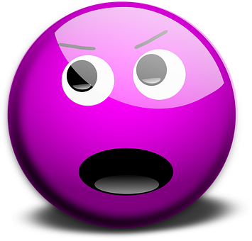A Purple Face With White Eyes And A Black Background