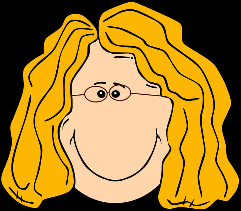 Smiling Blond Lady With Long Hair Svg Clip Arts - Long Hair Blonde Boy Cartoon, Hd Png Download