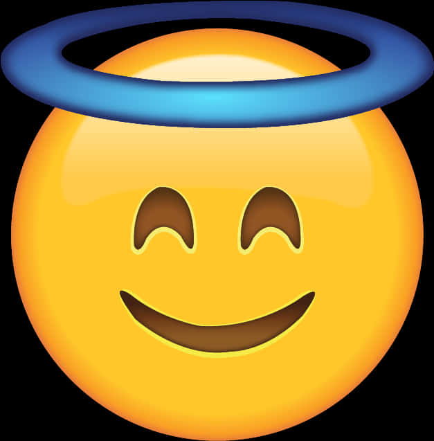 A Yellow Smiley Face With Blue Halo