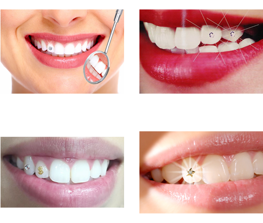 A Collage Of A Woman's Teeth