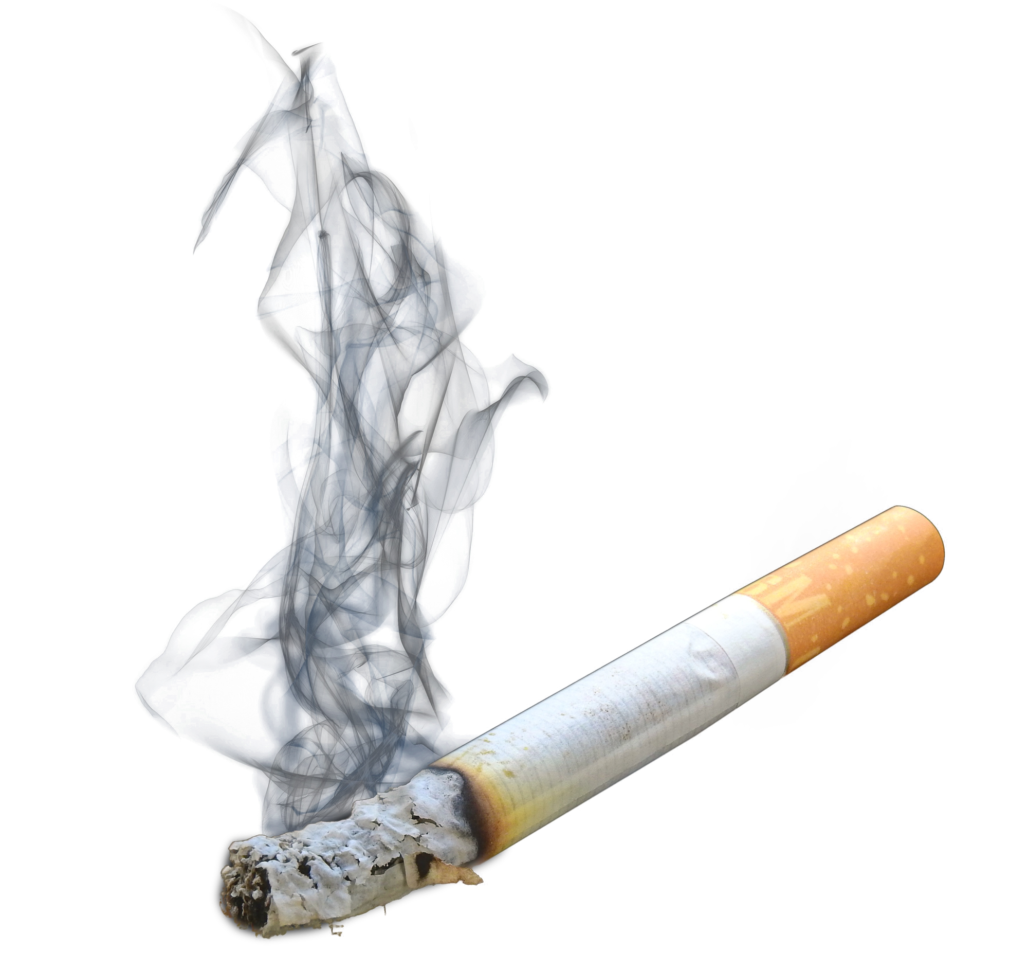 A Cigarette With Smoke Coming Out Of It