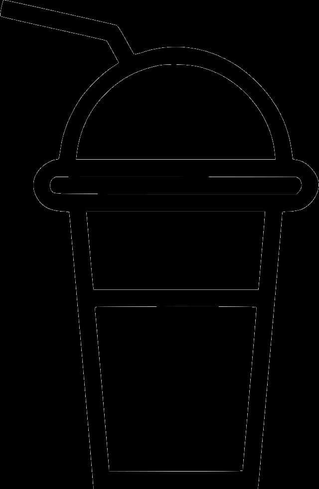 A Black And White Outline Of A Cup